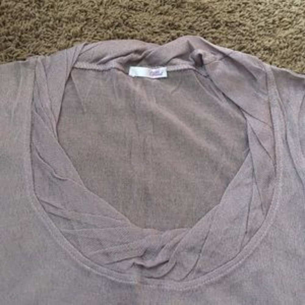 Violet Long Sleeve Sheer Top with Tiny Pockets - Picture 9 of 9